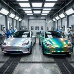Предизвикателства при боядисването на електрически автомобили: Tesla, BYD и спецификите на техните цветове